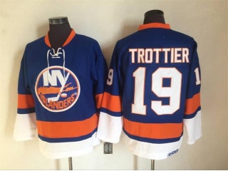 New York Islanders #19 Bryan Trottier Throwback Hockey Jersey Blue
