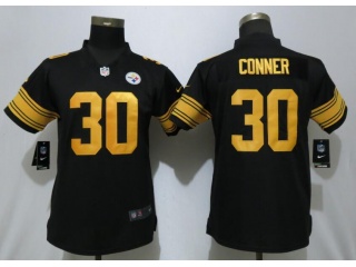 Womens Pittsburgh Steelers 30 James Conner Color Rush Limited Jersey Black