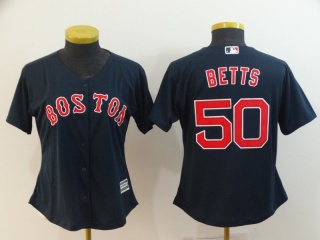 Womens Boston Red Sox 50 Mookie Betts Baseball Jersey Navy Blue