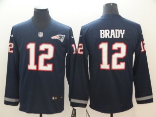 New England Patriots 12 Tom Brady Long Sleeves Vapor Untouchable Limited Jersey Blue