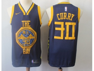 Nike Golden State Warriors #30 Stephen Curry City Jersey Blue