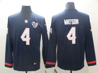 Houston Texans #4 Deshaun Waston Long Sleeves Vapor Untouchable Limited Jersey Blue