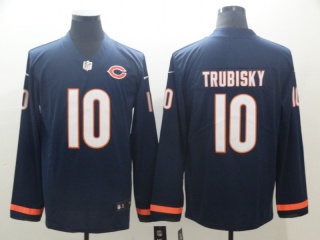 Chicago Bears #10 Mitch Trubisky Long Sleeves Vapor Untouchable Limited Jersey Blue