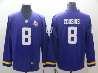 Minnesota Vikings #8 Kirk Cousins Long Sleeves Vapor Untouchable Limited Jersey Purple