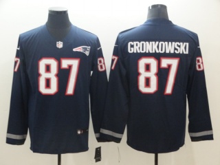 New England Patriots #87 Rob Gronkowski Long Sleeves Vapor Untouchable Limited Jersey Blue