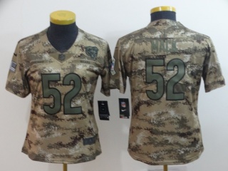 Woman Chicago Bears #52 Khalil Mack Salute to Service Limited Jersey Camo