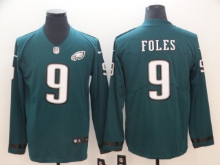 Philadelphia Eagles 9 Nick FolesLong Sleeves Vapor Untouchable Limited Jersey Green