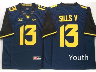 Youth West Virginia Mountaineers 13 David Sills V Limited Jerseys Navy