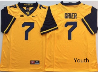 Youth West Virginia Mountaineers 7 Will Grier Limited Jerseys Gold