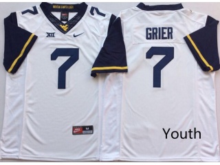 Youth West Virginia Mountaineers 7 Will Grier Limited Jerseys White