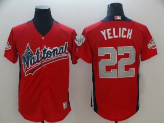 Milwaukee Brewers 22 Christian Yelich 2018 All Star Baseball Jersey Red
