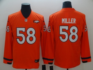 Denver Broncos 58 Von Miller Long Sleeves Vapor Limited Jersey Orange