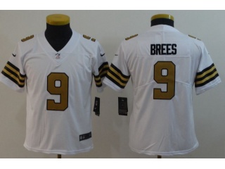 Youth New Orleans Saints #9 Drew Brees Color Rush Limited Jersey White