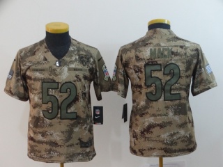 Youth Chicago Bears #52 Khalil Mack Salute to Service Limited Jersey Camo