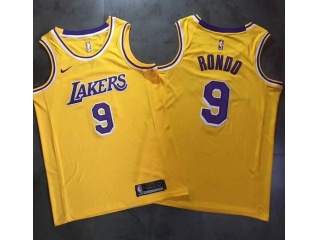 Nike Los Angeles Lakers #9 Rajon Rondo Swingman Jersey Yellow