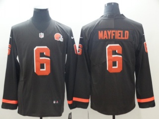 Cleveland Browns #6 Baker Mayfield Long Sleeves Men's Vapor Untouchable Limited Jersey Brown