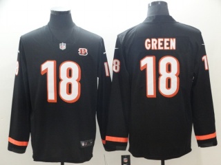 Cincinnati Bengals #18 A.J. Green Long Sleeves Men's Vapor Untouchable Limited Jersey Black