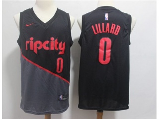 Nike Portland Trail Blazers #0 Damian Lillard City Jersey Black