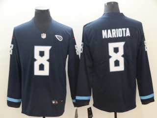 Tennessee Titans #8 Marcus Mariota Long Sleeves Vapor Untouchable Limited Jersey Nvay Blue