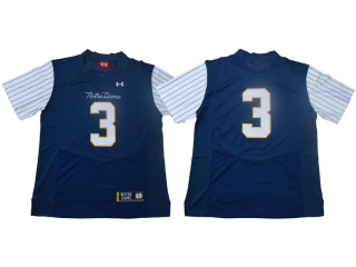 Norte Dame Fighting Irish #3 Joe Montana Jersey Blue With White Sleeves