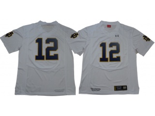 Norte Dame Fighting Irish #12 Ian Book Jersey White