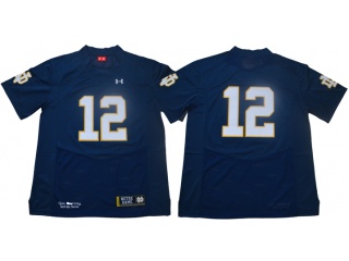 Norte Dame Fighting Irish #12 Ian Book Jersey Blue