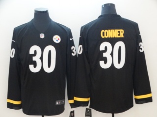 Pittsburgh Steelers #30 James Conner Long Sleeves Men's Vapor Untouchable Limited Jersey Blac
