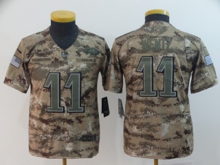 Youth Philadelphia Eagles #11 Carson Wentz Salute to Service Limited Jersey Camo