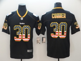 Pittsburgh Steelers #30 James Conner USA Flag Fashion Vapor Untouchable Limited Jersey Black