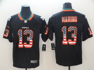 Miami Dolphins #13 Dan Marino Green USA Flag Vapor Untouchable Limited Jersey Black