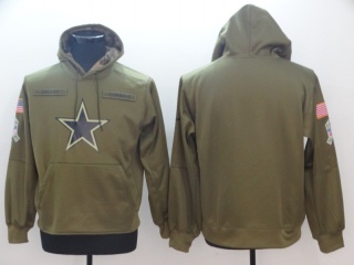 Dallas Cowboys Salute To Service Hoodies Green (Ironed On)