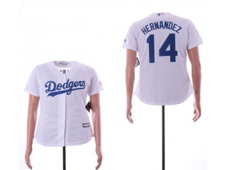 Los Angeles Dodgers #14 Enrique Hernandez Woman Jersey White