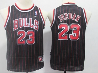 Youth Chicago Bulls #23 Jordan Pinstrip Jersey Black