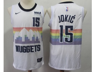 Nike Denver Nuggets #15 Nikola Jokic City Jersey White