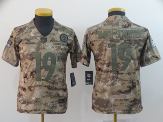 Youth Pittsburgh Steelers #19 JuJu Smith-Schuster Salute to Service Limited Jersey Camo