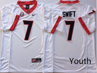Youth Georgia Bulldogs #7 D'Andre Swift Limited Jersey White