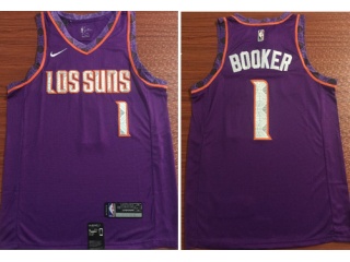 Nike Phoenix Suns #1 Devin Booker City Swingman Jersey Purple