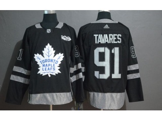 Adidas Toronto Maple #91 John Tavares 100th Hockey Jersey Black