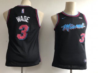 Youth Miami Heat #3 Dwyane Wade City Basketball Jersey Black