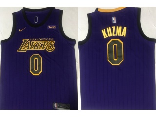 Nike Los Angeles Lakers 0 Kyle Kuzma Basketball Jersey Purple City Swingman