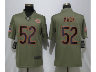 Chicago Bears 52 Khalil Mack Salute To Service Limited Jersey Olive