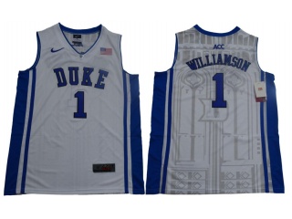 Duke Blue Devils #1 Zion Williamson Elite College Basketball Jersey White