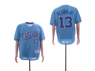 Atlanta Braves 13 Ronald Acuna Jr. Baseball Jersey Baby Blue