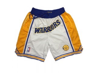 Nike Golden State Warriors White Throwback Basketball Shorts w/ Pockets
