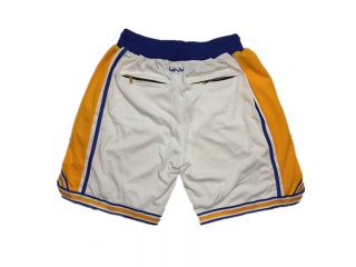 Nike Golden State Warriors White Throwback Basketball Shorts w/ Pockets