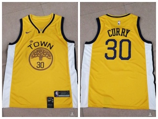 Nike Golden State Warriors 30 Stephen Curry Basketball Jersey Gold Special