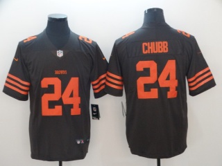 Cleveland Browns 24 Nick Chubb Color Rush Limited Football Jerseys Brown
