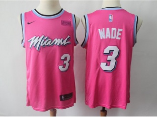 Nike Miami Heat 3 Dwyane Wade Basketball Jersey Pink Earned Edition