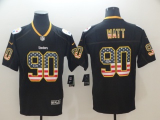 Pittsburgh Steelers 90 T.J. Watt USA Flag Vapor Limited Jersey Black