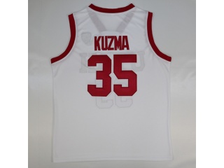 #35 Kyle Kuzma Utah College White Basketball Jersey
